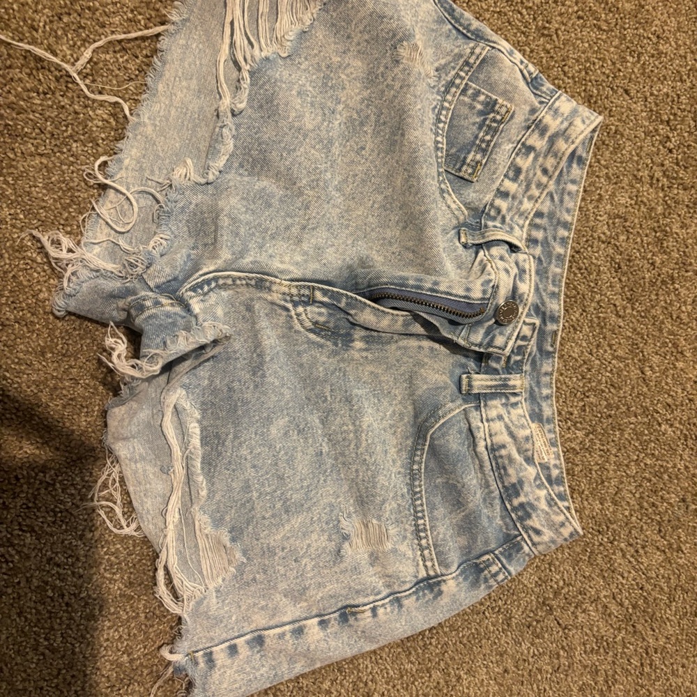 SHEIN Light Blue Denim Shorts